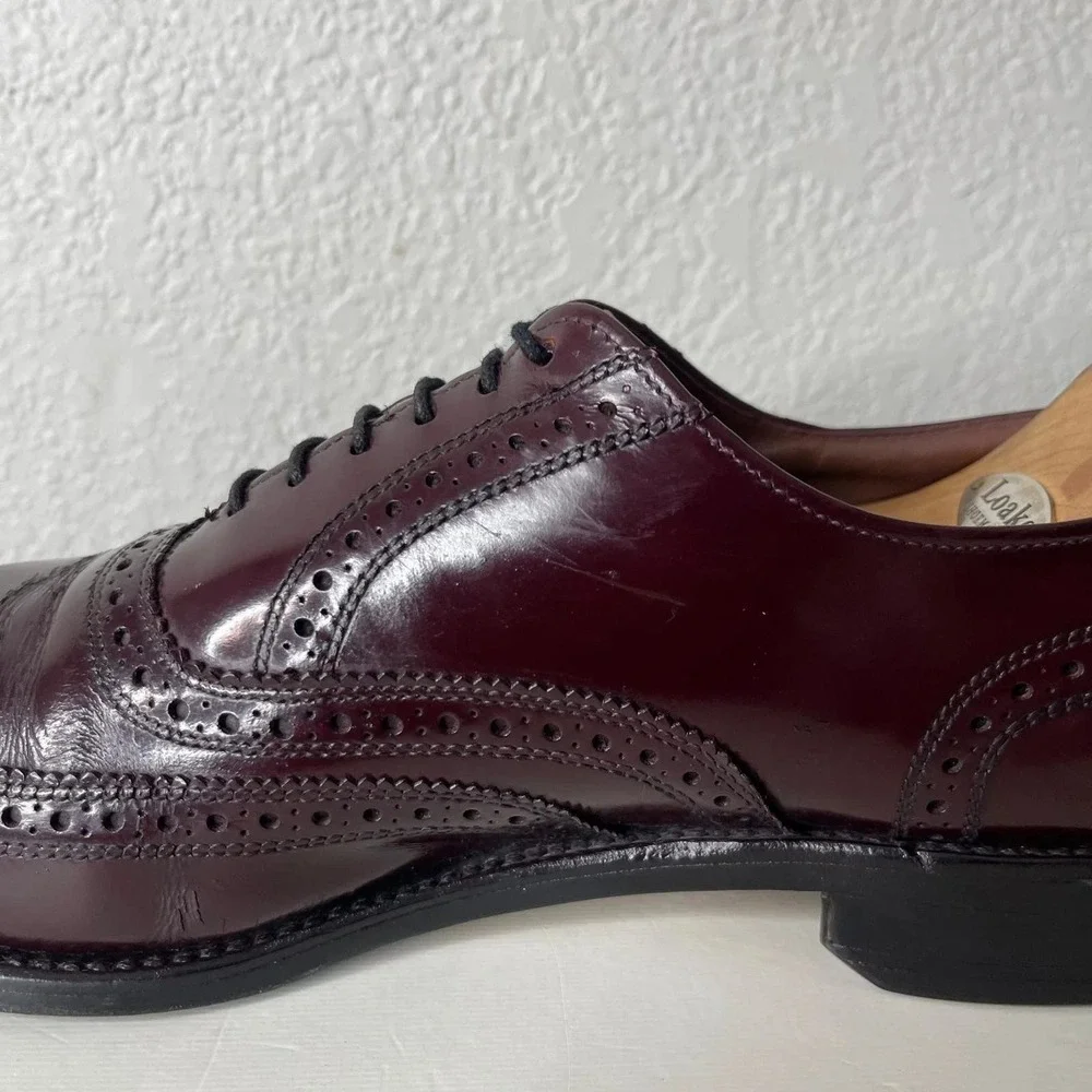 Allen Edmonds Lloyd 14608 Wingtip Burgundy Leather Oxford Dress Shoes Men's 11 C